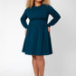 Leota Women's Long Sleeve Lara Fit and Flare Dress (Curve) Blue