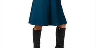 Leota Women's Blouson Sleeve Faux Wrap Dress Blue Size Small