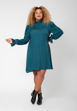 Leota Women's Long Puff Sleeve Bianca Flowy Dress (Curve) Green