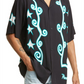 Pleasures Swirl Short Sleeve Button-Up Camp Shirt In Black Size Large