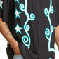 Pleasures Swirl Short Sleeve Button-Up Camp Shirt In Black Size Large