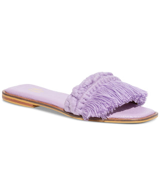 Silvia Cobos Women's Candy Fringe Flat Sandals Purple Size 7.5