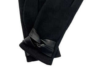 Marcus Adler Women's Bow Ultra Cozy Jersey Touchscreen Glove Black Size Regular