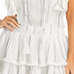 Surf Gypsy Women's Fringe Trim Ruffled Swim Cover Up Swimsuit White Size S