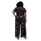 Leota Women's Ruby Floral Stretch Velvet Jumpsuit Black Size 3X