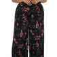 Leota Women's Ruby Floral Stretch Velvet Jumpsuit Black Size 3X