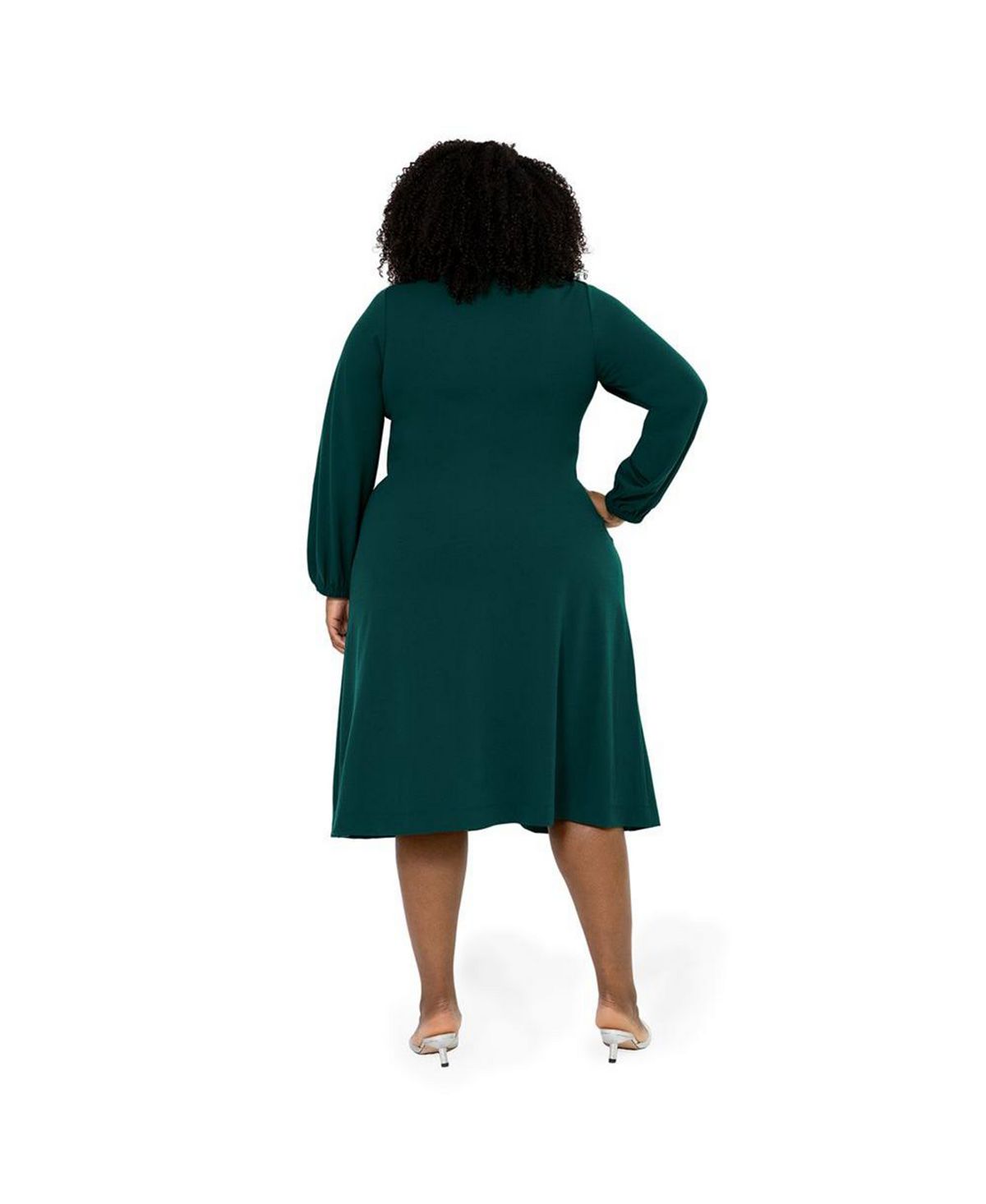 Leota Women's Francesca Long Sleeve Midi Dress Green Size 1X