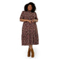 Leota Women's Mirand Printed Mock Neck Dress Red Size 1X
