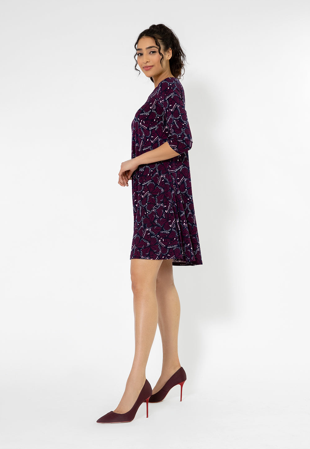 Leota Women's 3/4 Sleeve Melanie 3/4 Sleeve Dress Purple