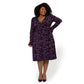 Leota Women's Rosalia Butterfly Long Sleeve Faux Wrap Dress Purple