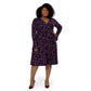 Leota Women's Rosalia Butterfly Long Sleeve Faux Wrap Dress Purple