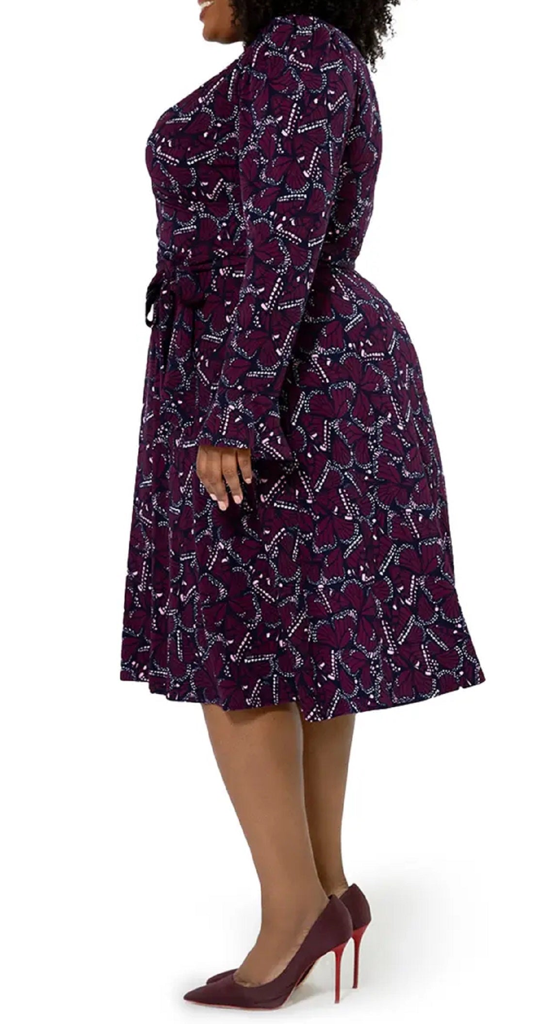 Leota Women's Rosalia Puff Sleeve Wrap Dress Purple Size 3X