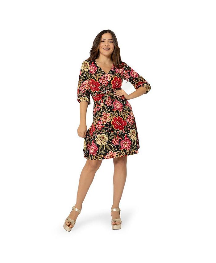 Leota Women's Stretch Jersey Tanya Dress Red Size Small