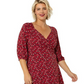 Leota Women's Puff Sleeve Sweetheart Becca Dress Red Size 1X