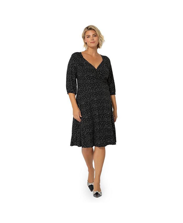 Leota Women's Puff Sleeve Sweetheart Becca Dress Black Size 2X