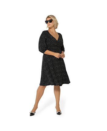 Leota Women's Puff Sleeve Sweetheart Becca Dress Black