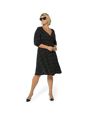 Leota Women's Puff Sleeve Sweetheart Becca Dress Black
