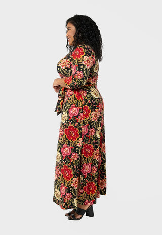 Leota Women's Perfect Wrap Maxi Dress Red Size 2X