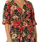 Leota Women's Tanya Floral Print Dress Red Size 2X