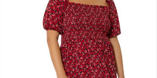 Leota Women's Kelly Ruffle Hem Dress Red Size 2X