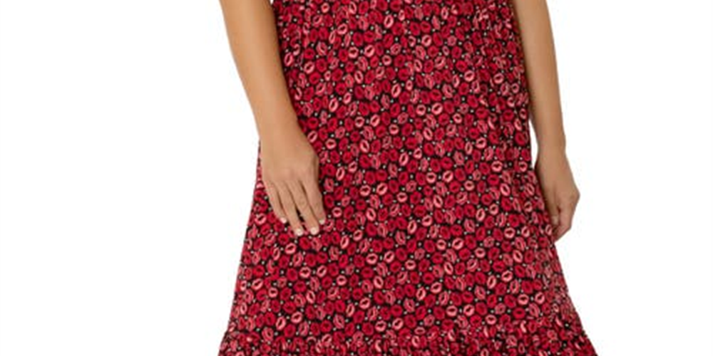 Leota Kelly Ruffle Hem Dress in Kiss Kiss Rouge Red Size 3X