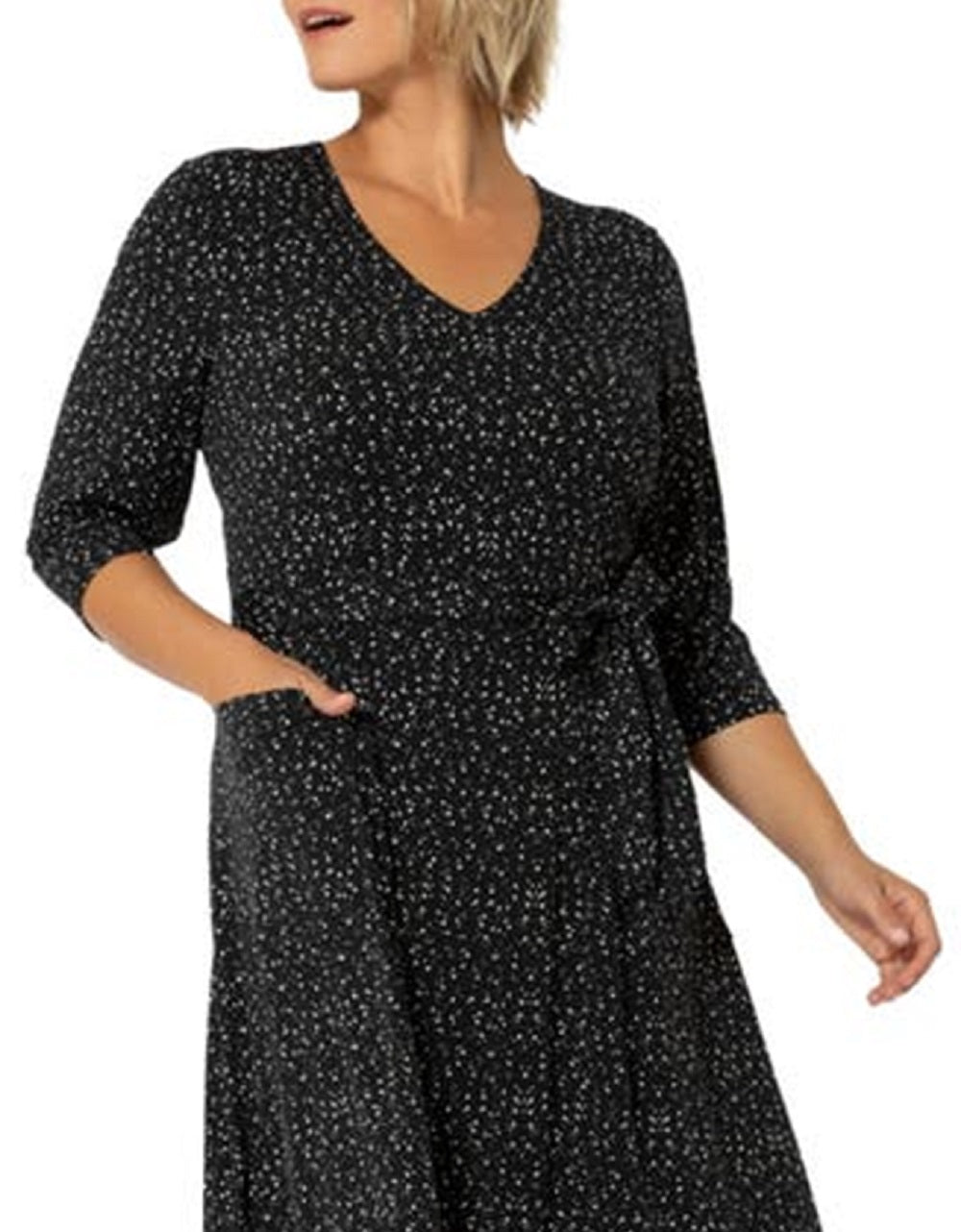 Leota Women's Updated Belt Eliza Dress Black Size 3X
