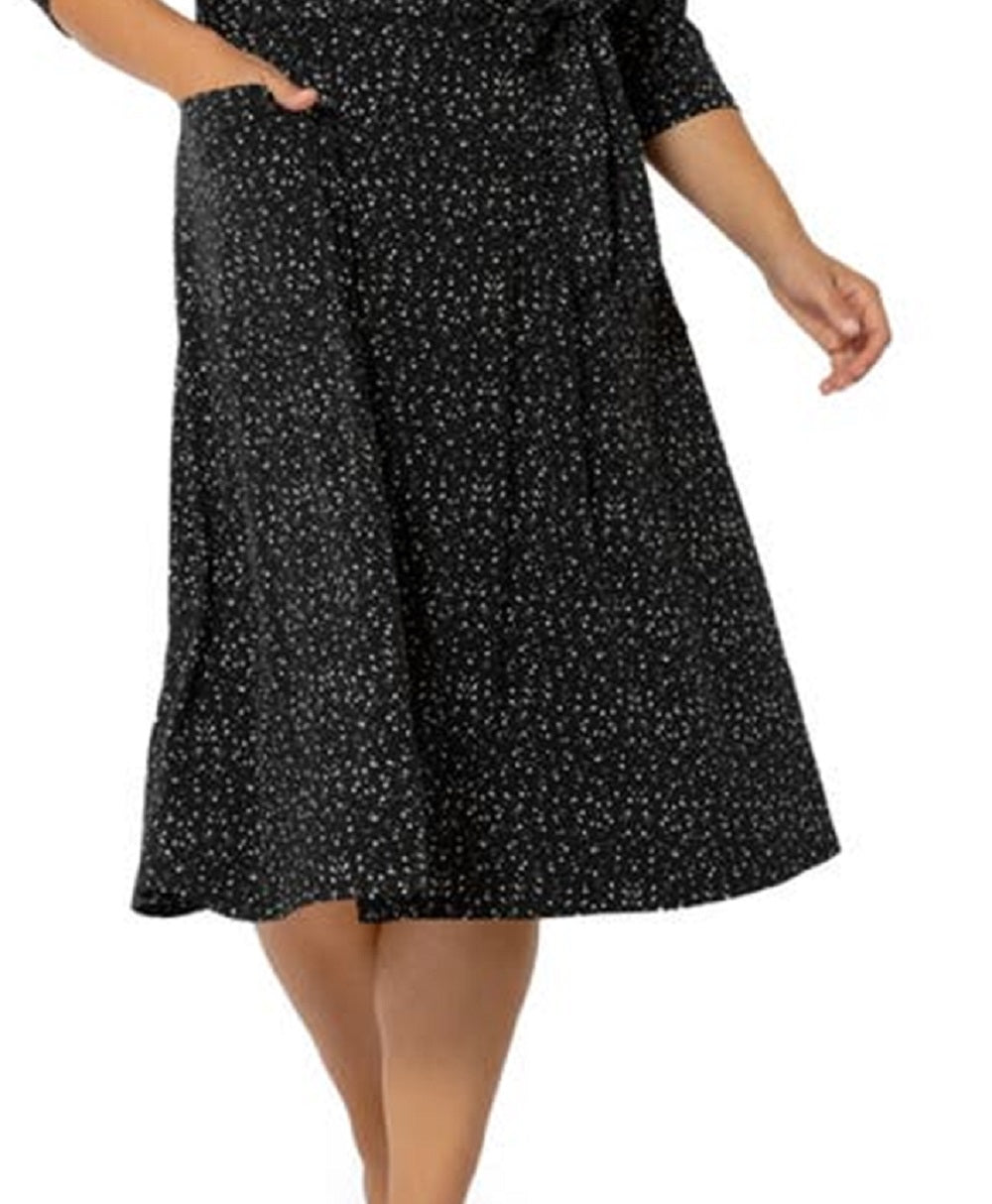 Leota Women's Updated Belt Eliza Dress Black Size 3X