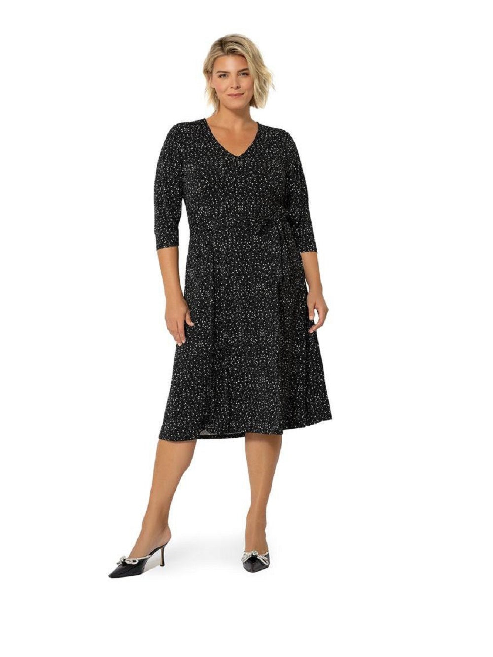 Leota Women's Updated Belt Eliza Dress Black Size 3X