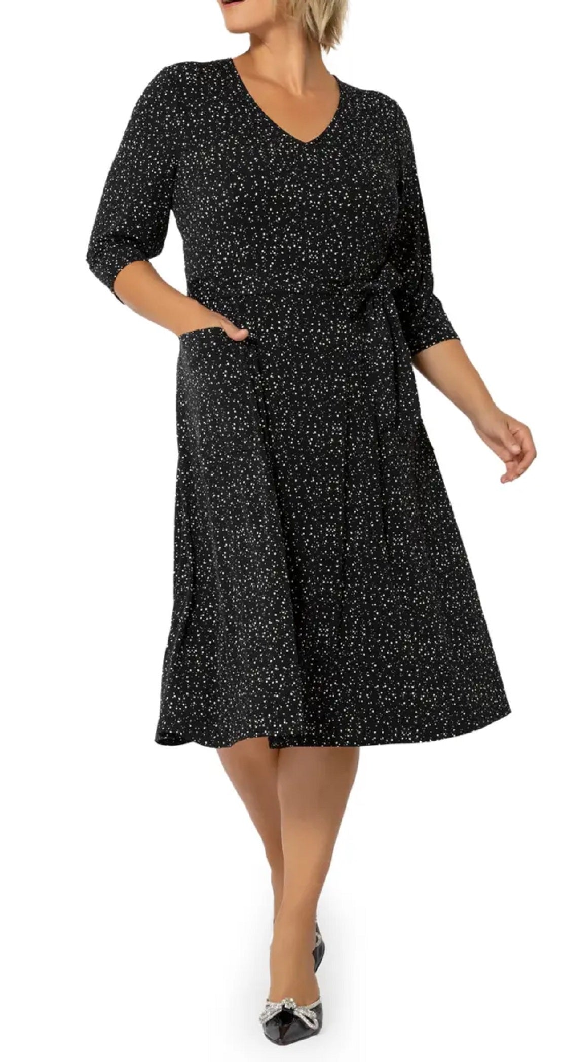 Leota Women's Updated Belt Eliza Dress Black Size 3X