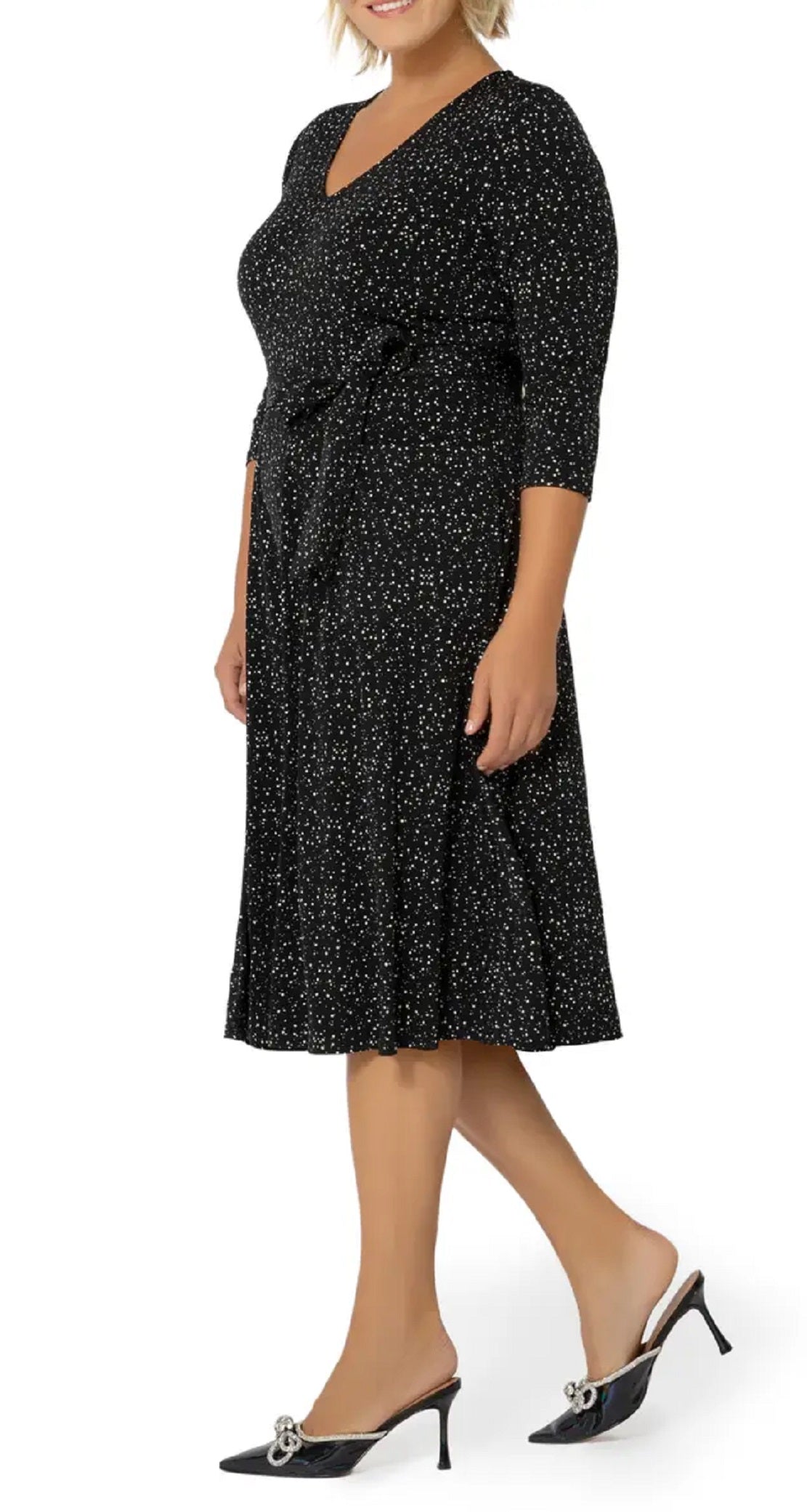 Leota Women's Updated Belt Eliza Dress Black Size 3X