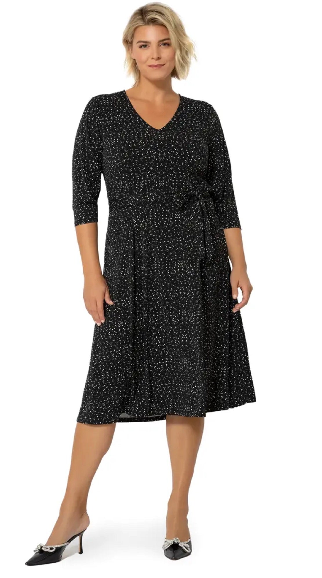 Leota Women's Updated Belt Eliza Dress Black Size 3X