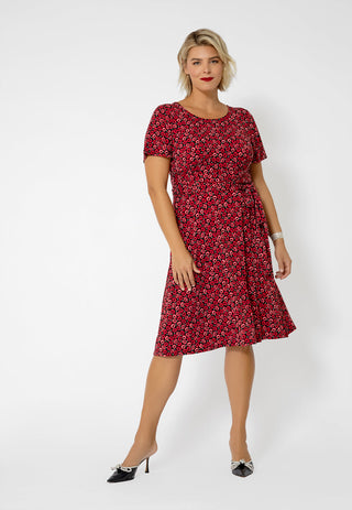 Leota Women's Short Sleeve Brittany Jersey Dress (Curve) Red