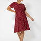 Leota Women's Brittany Print Fit & Flare Jersey MIDI Dress Purple
