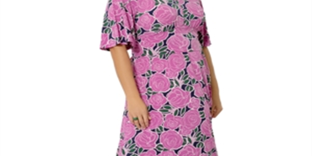 Leota Women's Zoe Midi Dress Purple Size 2X