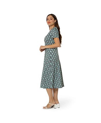 Leota Women's Amiya Midi Perfect Wrap Dress Blue Size Small