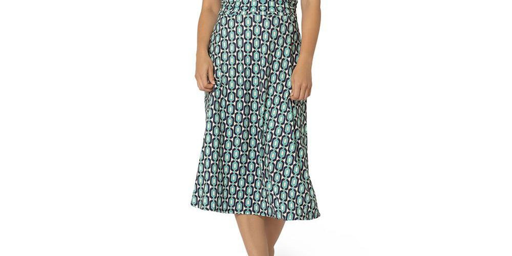Leota Women's Amiya Midi Perfect Wrap Dress Blue Size Small