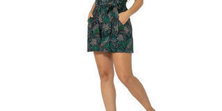 Leota Women's Sweetheart Flutter Romper Green Size Small