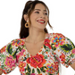 Leota Women's Puff-Sleeve Elsa Top Multi Red Size Small