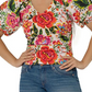 Leota Women's Puff-Sleeve Elsa Top Multi Red Size Small