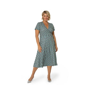 Leota Women's Plus Amiya Midi Perfect Wrap Dress Blue Size 2X