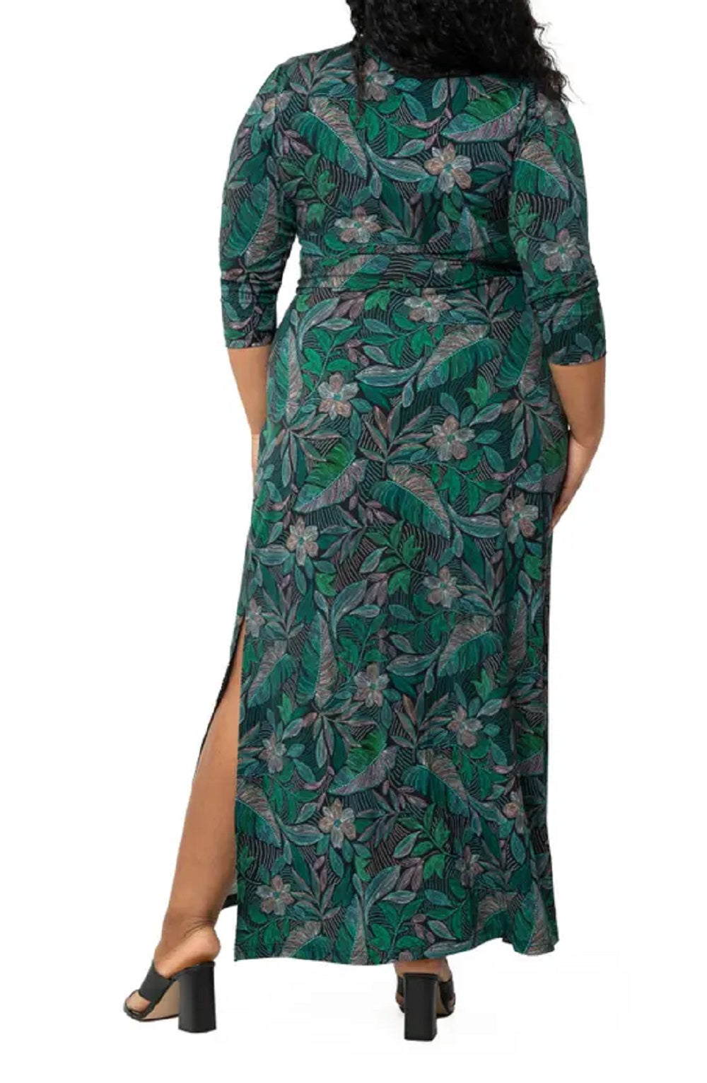 Leota Women's Perfect Faux Wrap Maxi Dress Black Size 2X