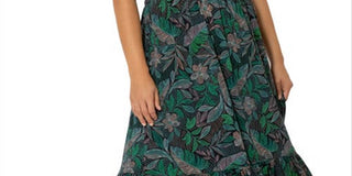 Leota Women's Kelly Ruffle Hem Dress Green Size 3X