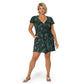 Leota Women's Tropical Print Faux Wrap Romper Green