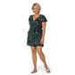 Leota Women's Tropical Print Faux Wrap Romper Green