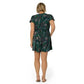Leota Women's Tropical Print Faux Wrap Romper Green