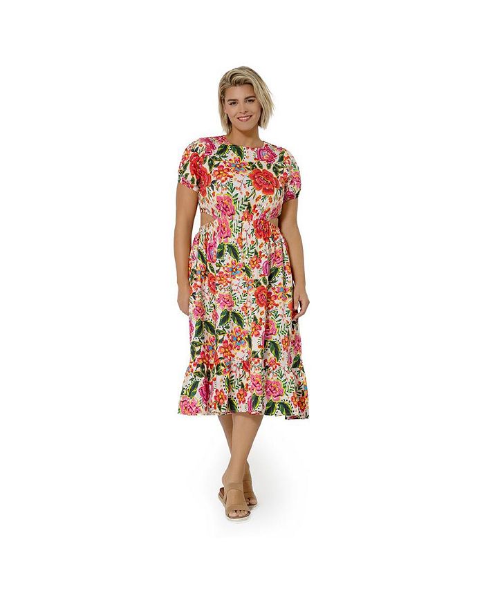 Leota Women's Tiered Ruffle Michelle Dress Orange