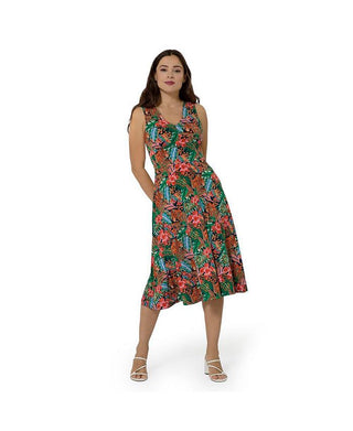 Leota Women's Rosemary Dress Multi Green Size Small
