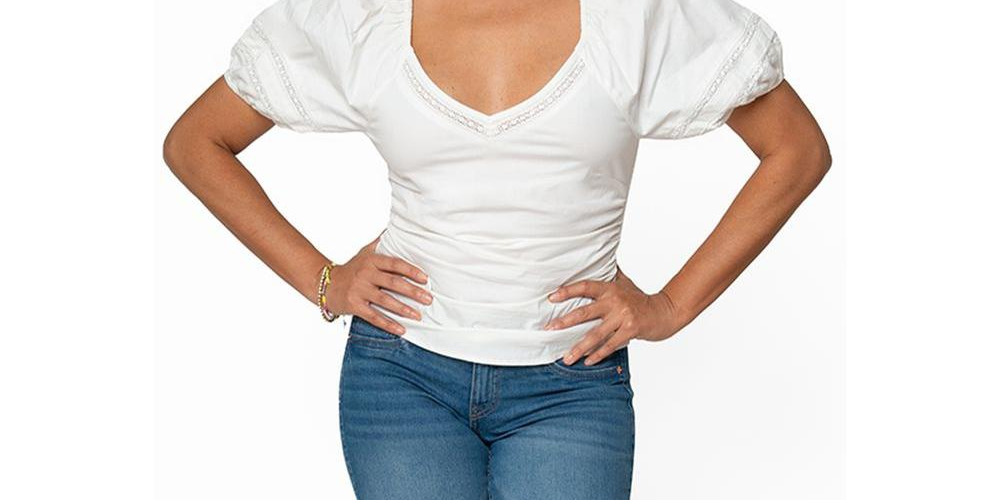 Leota Women's Solid Puff-Sleeve Elsa Top White Size Small