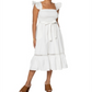 Leota Belted Poplin Midi Dress White Size Small