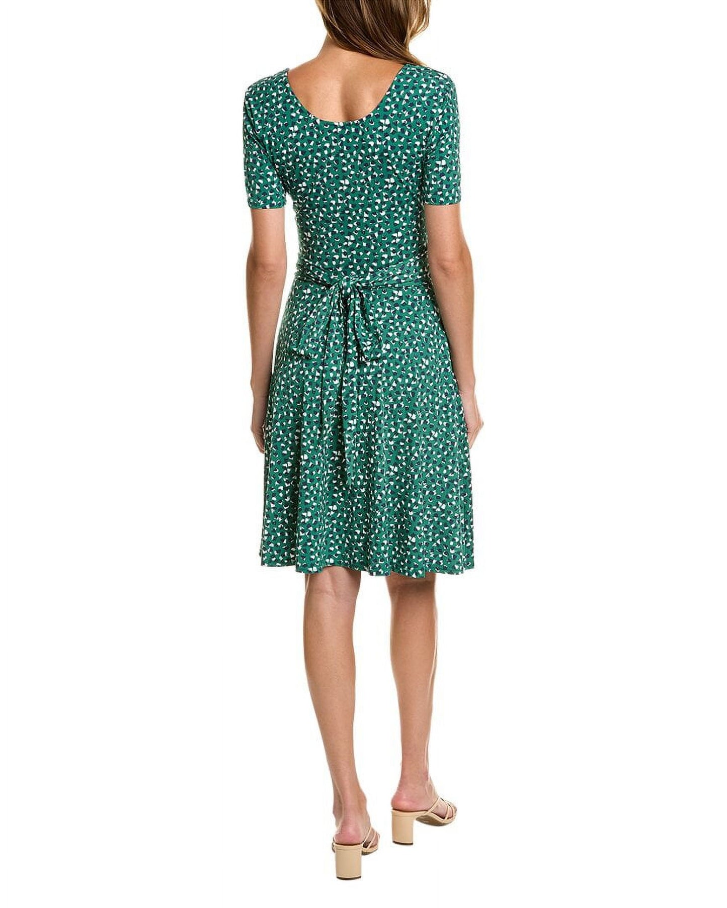 Leota Brittany Ruched Belted Dress Green Size Small
